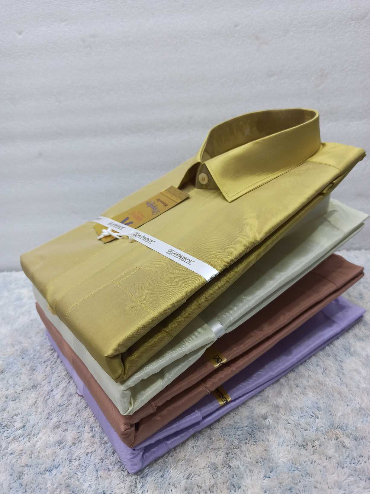 Art Silk Dothi Set  Shirt,Dothi,Kerchief &Belt- 3 In 1 ( Small Border)