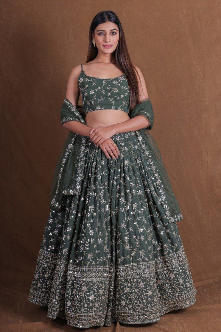 Latest Semi Stitched GeorgetteLehenga Choli With Dupatta.