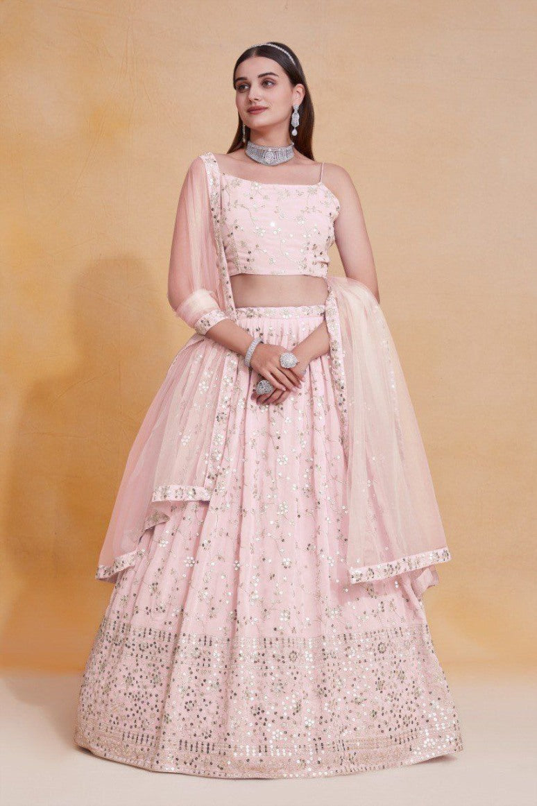 Latest Semi Stitched GeorgetteLehenga Choli With Dupatta.