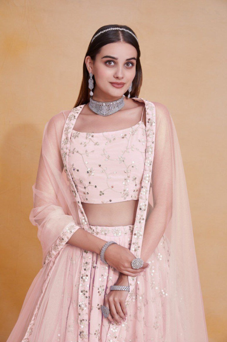 Latest Semi Stitched GeorgetteLehenga Choli With Dupatta.