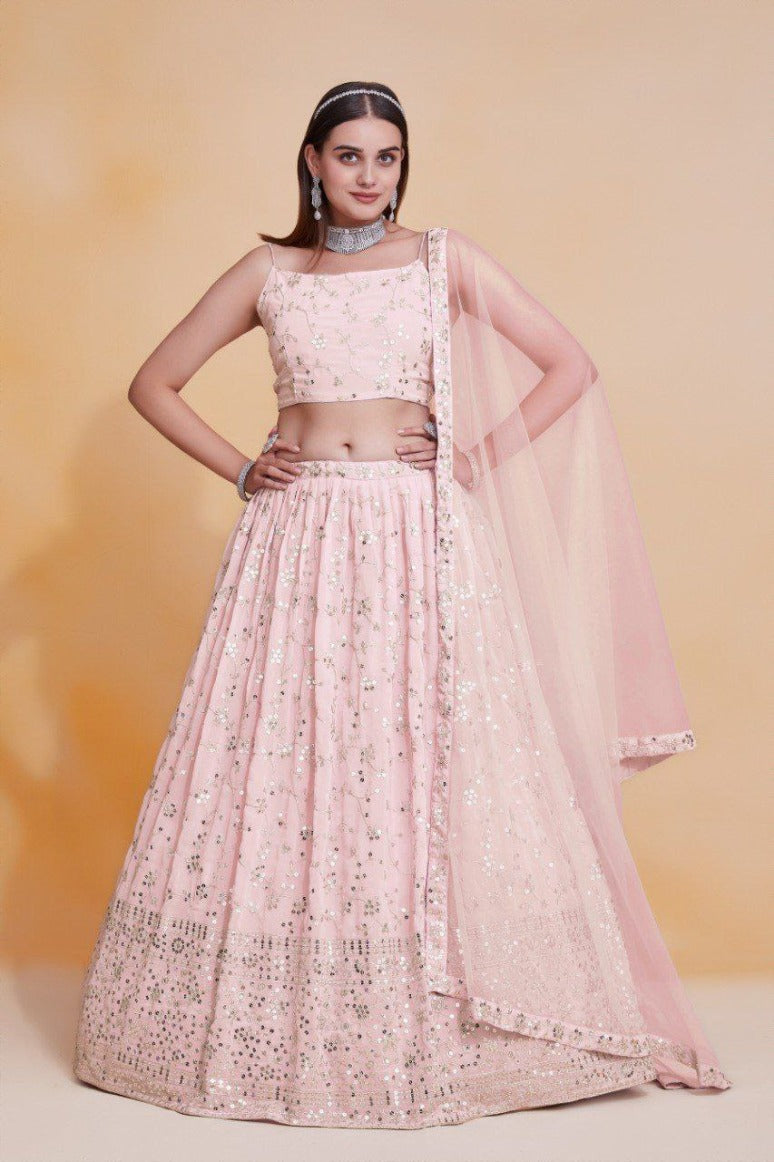 Latest Semi Stitched GeorgetteLehenga Choli With Dupatta.