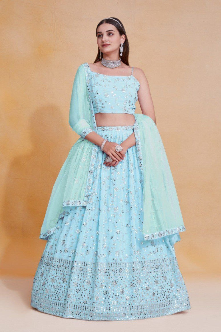 Latest Semi Stitched GeorgetteLehenga Choli With Dupatta.