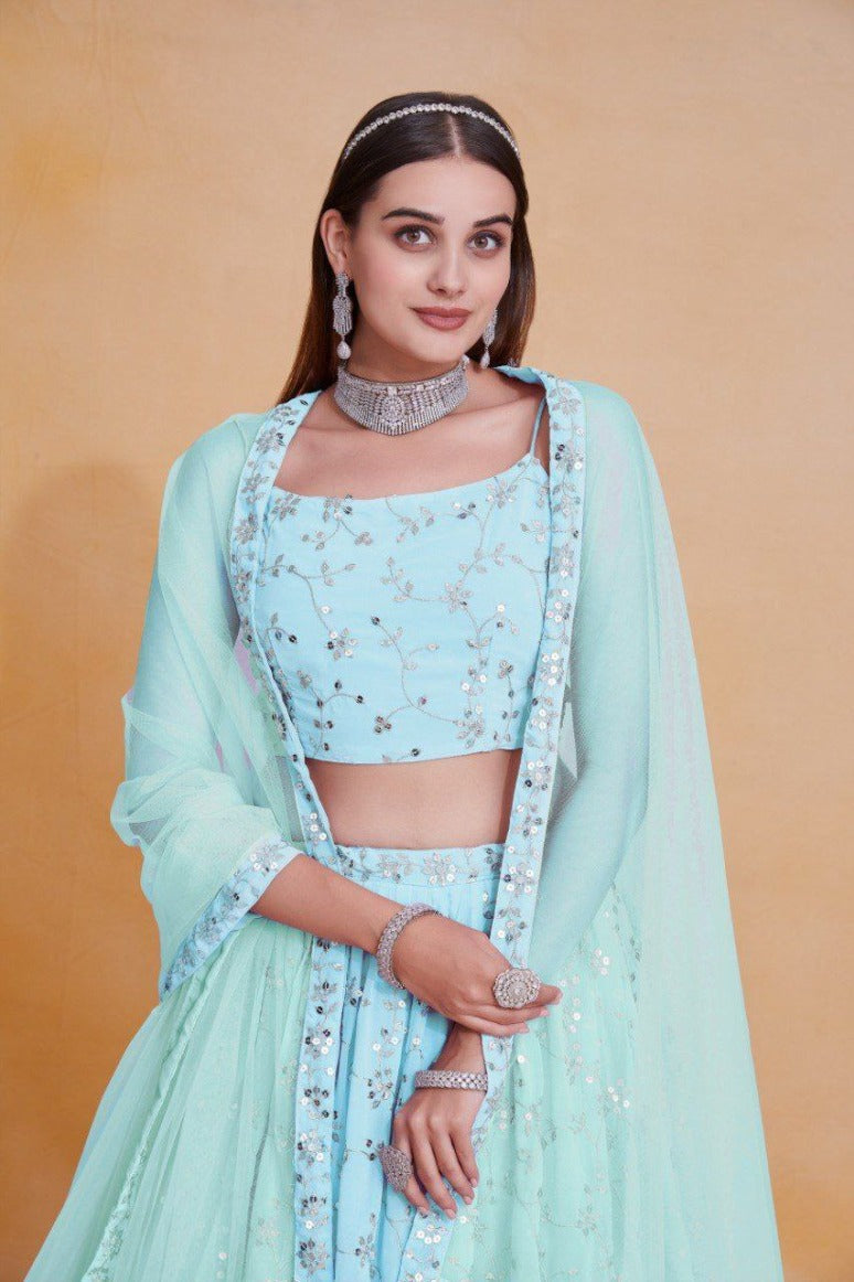 Latest Semi Stitched GeorgetteLehenga Choli With Dupatta.