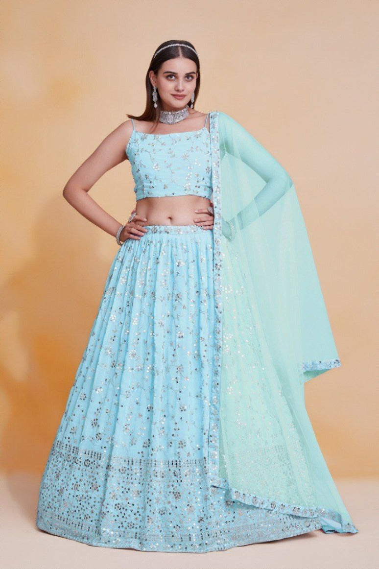 Latest Semi Stitched GeorgetteLehenga Choli With Dupatta.