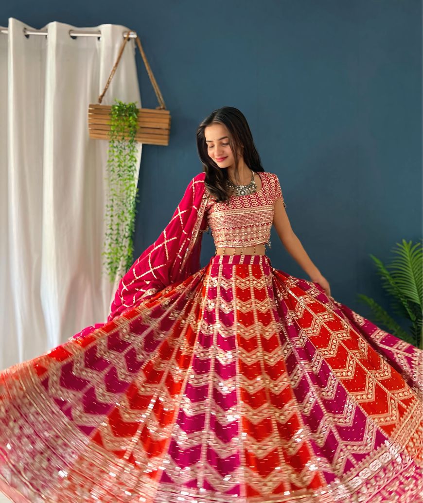 Latest Semi Stitched GeorgetteLehenga Choli With Dupatta.