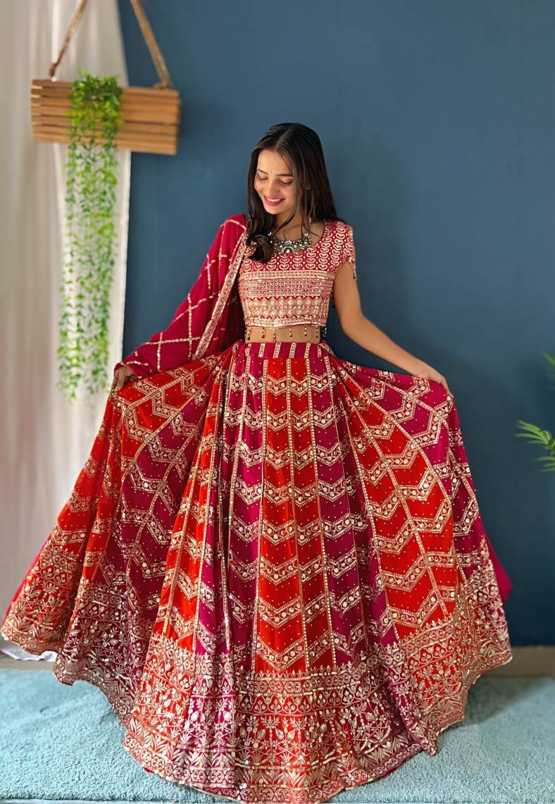 Latest Semi Stitched GeorgetteLehenga Choli With Dupatta.