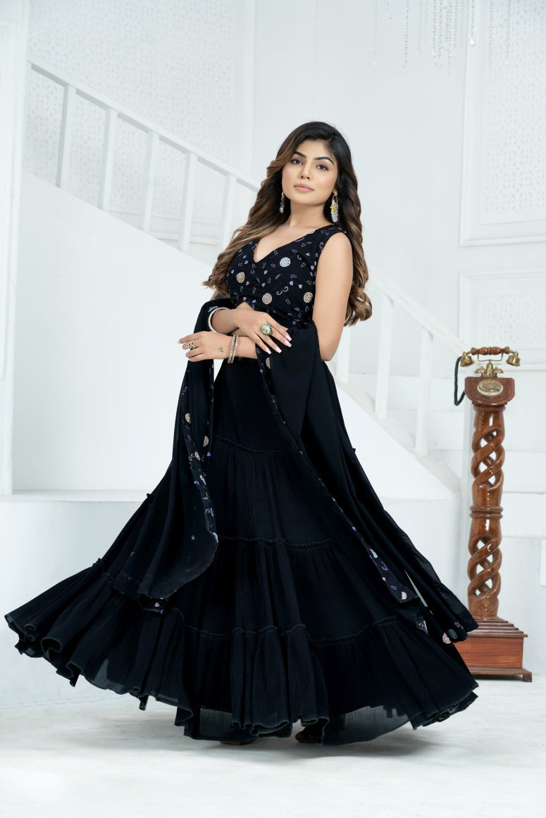 Latest Semi Stitched GeorgetteLehenga Choli With Dupatta.