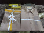 Art Silk Dothi Set  Shirt,Dothi,Kerchief &Belt- 3 In 1 ( Small Border)