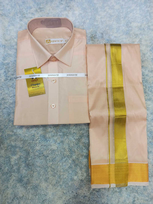 Art Silk Dothi Set - 3 In 1 ( Big Border)