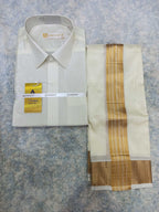 Art Silk Dothi Set - 3 In 1 ( Small Border)