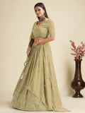 New Semi Stitiched Georgette Lehenga Choli