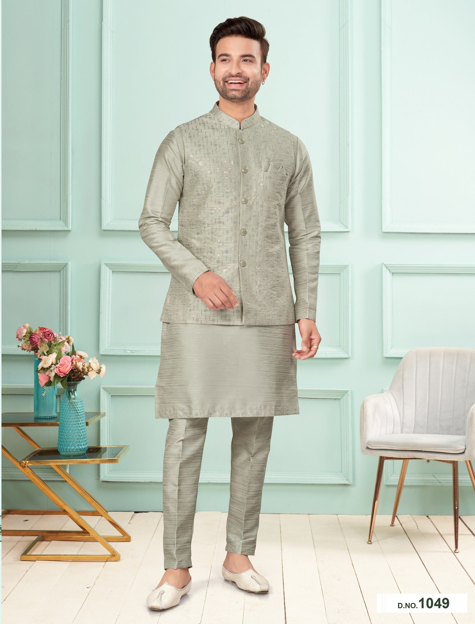 Traditional Kurta Pyjama With Jacket