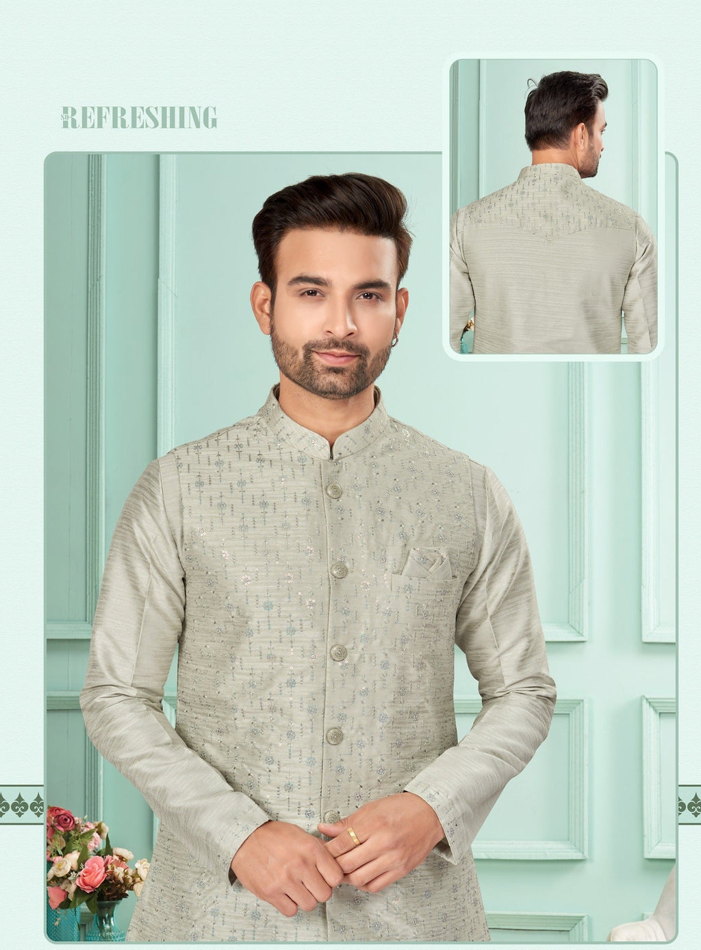 Traditional Kurta Pyjama With Jacket