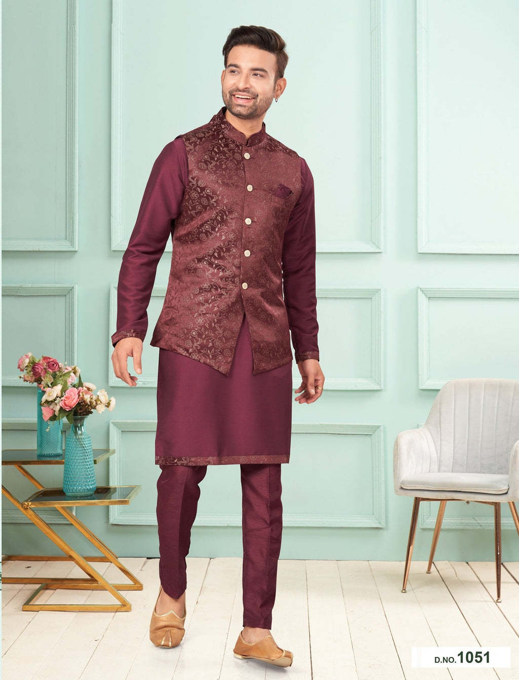 Traditional Kurta Pyjama With Jacket