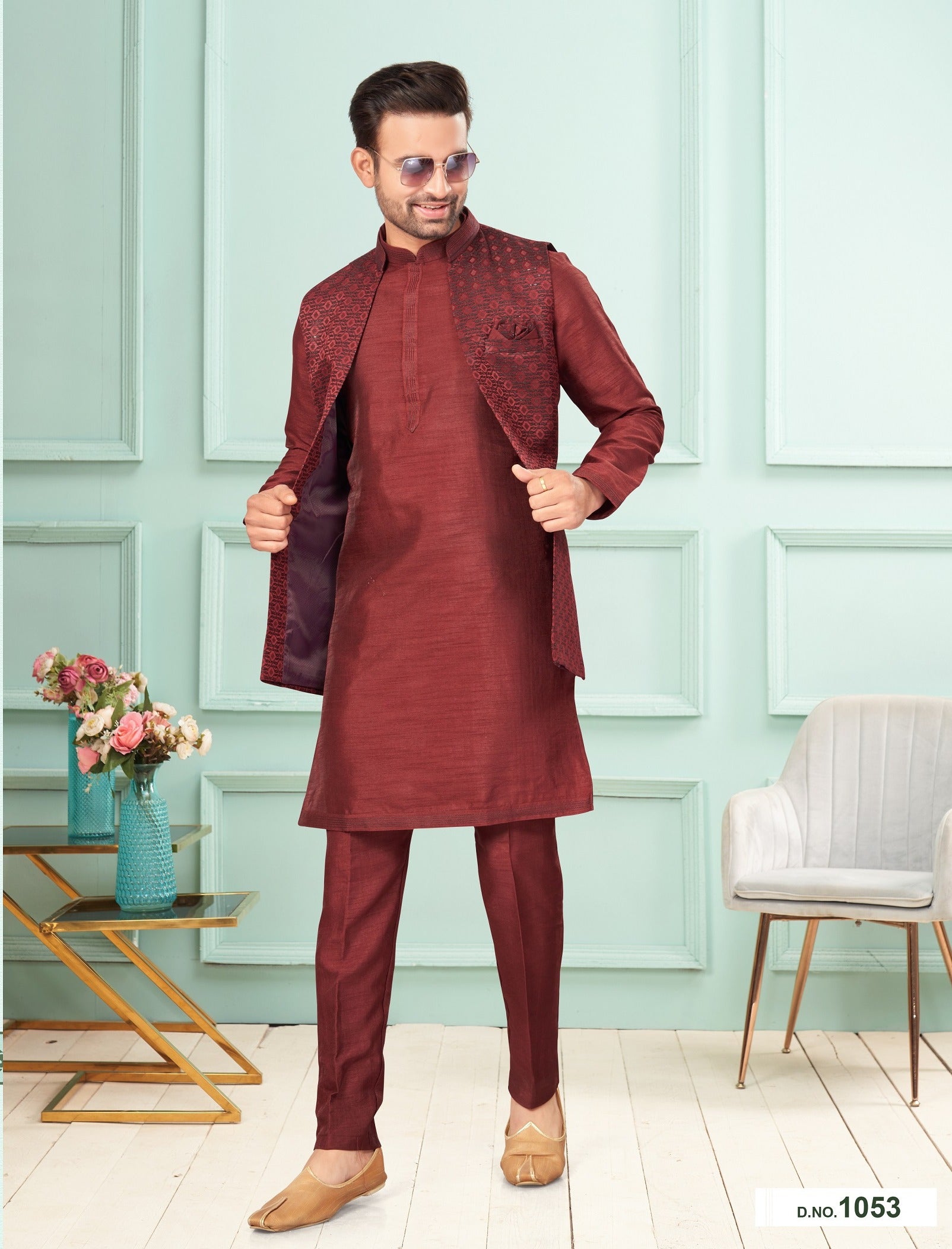 Traditional Kurta Pyjama With Jacket