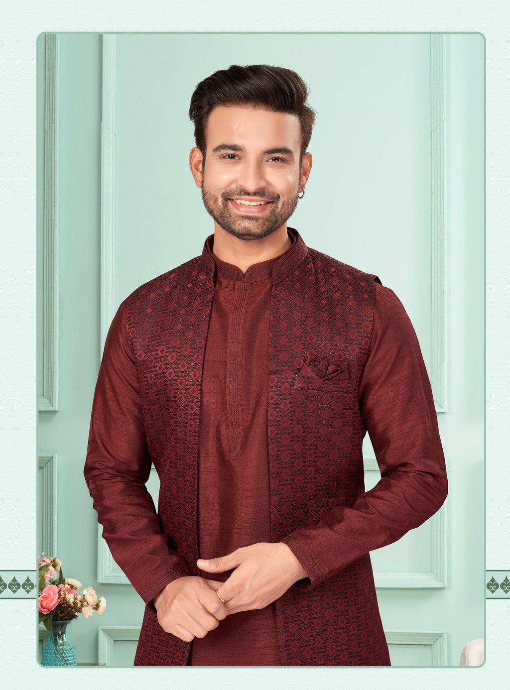Traditional Kurta Pyjama With Jacket