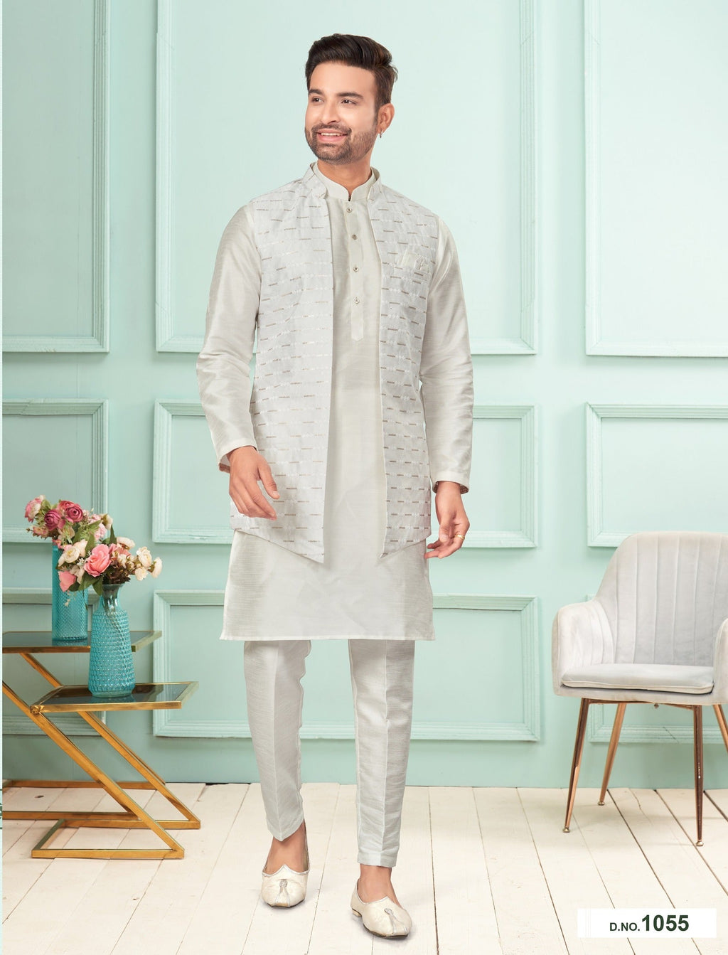 Traditional Kurta Pyjama With Jacket