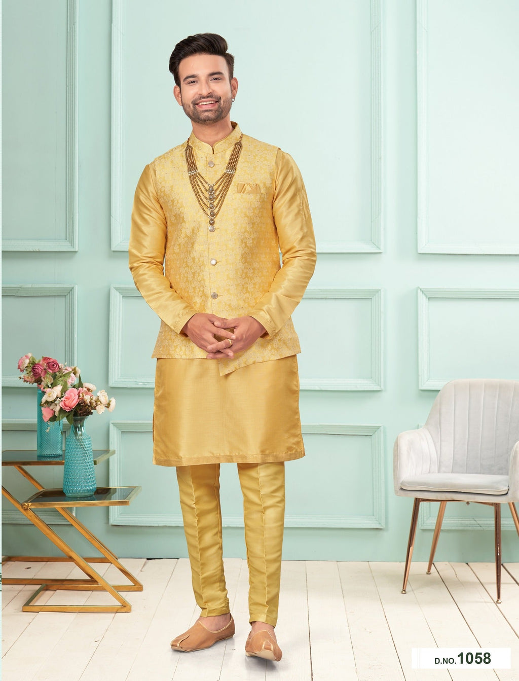 Traditional Kurta Pyjama With Jacket