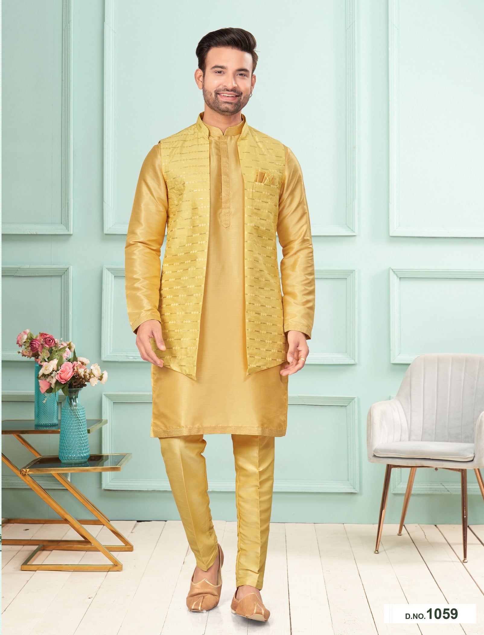 Traditional Kurta Pyjama With Jacket