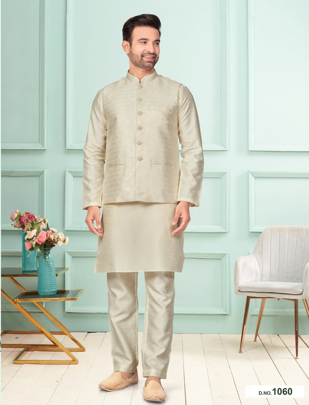 Traditional Kurta Pyjama With Jacket