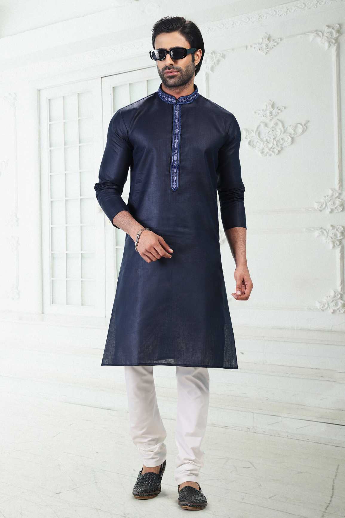 Traditional Linen Cotton kurta Pyjama