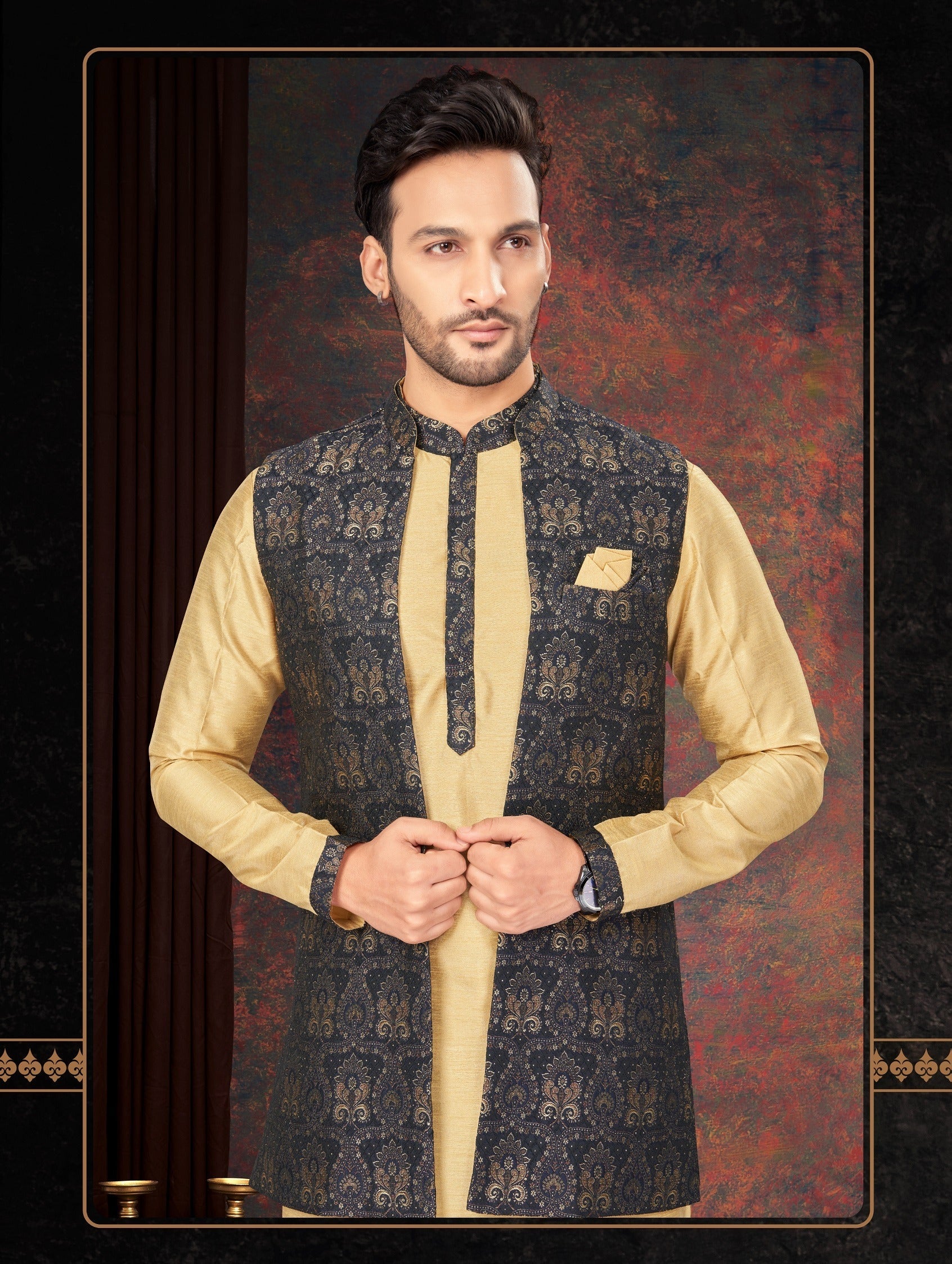 Traditional Kurta Pyjama With Jacket
