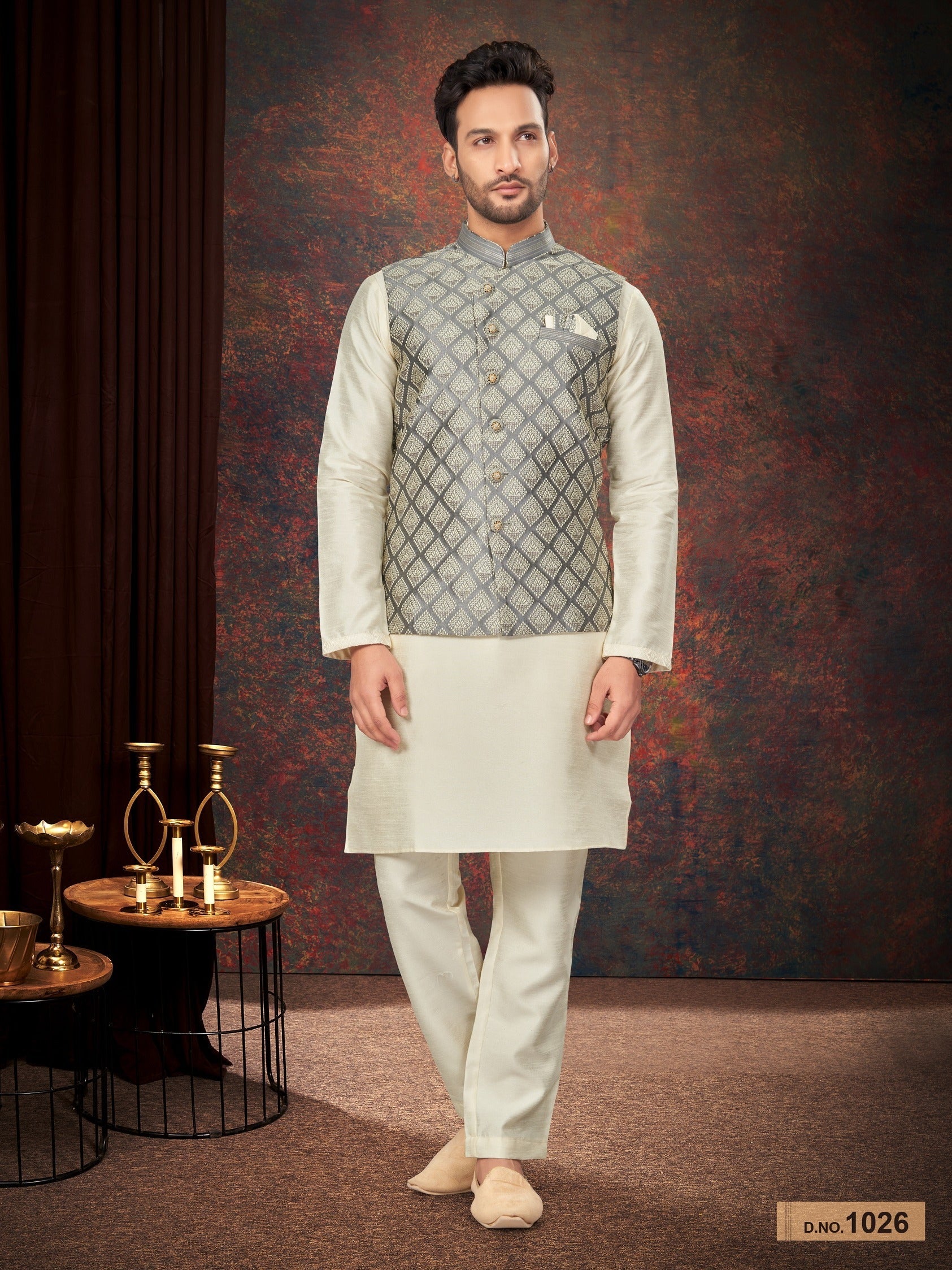 Traditional Kurta Pyjama With Jacket