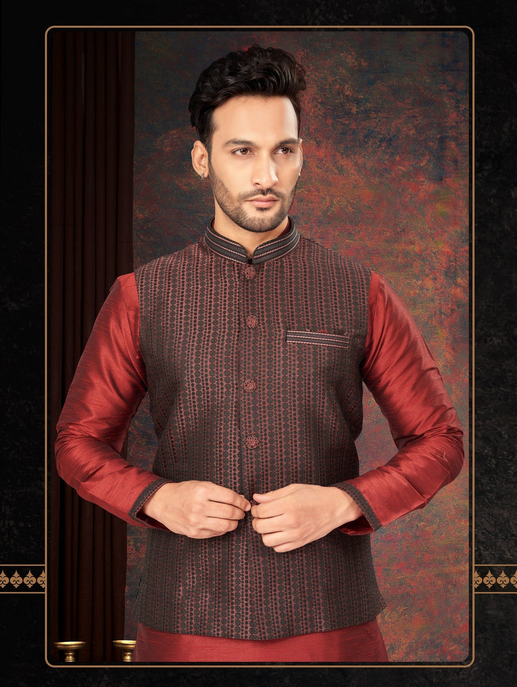 Traditional Kurta Pyjama With Jacket