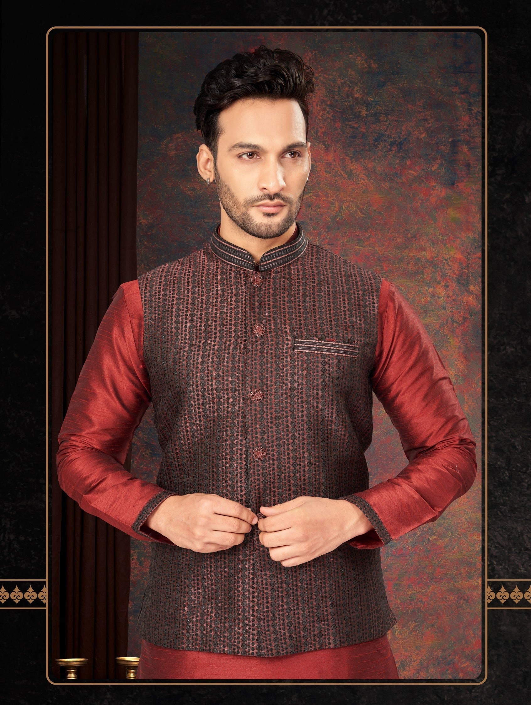 Traditional Kurta Pyjama With Jacket
