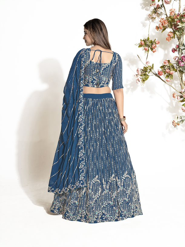 New Semi Stitiched Georgette Lehenga Choli