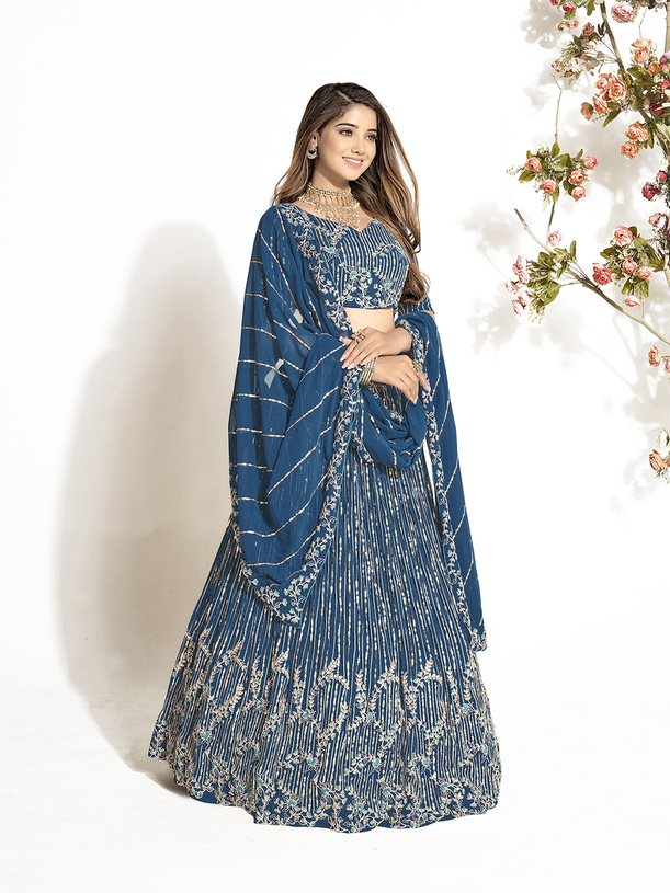 New Semi Stitiched Georgette Lehenga Choli