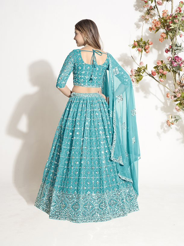 New Semi Stitiched Georgette Lehenga Choli