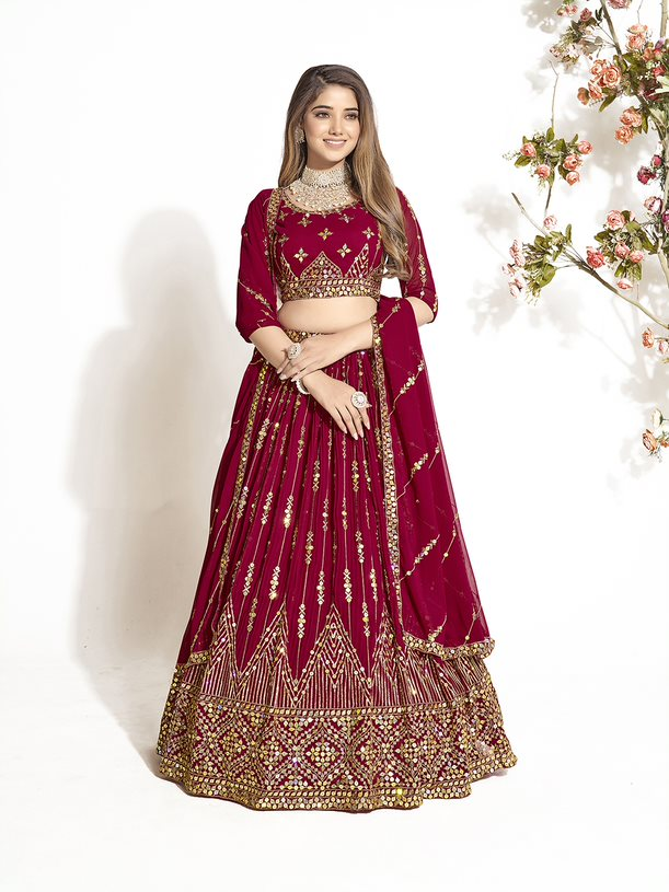 New Semi Stitiched Georgette Lehenga Choli