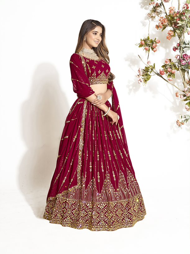 New Semi Stitiched Georgette Lehenga Choli