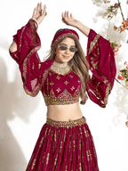 New Semi Stitiched Georgette Lehenga Choli