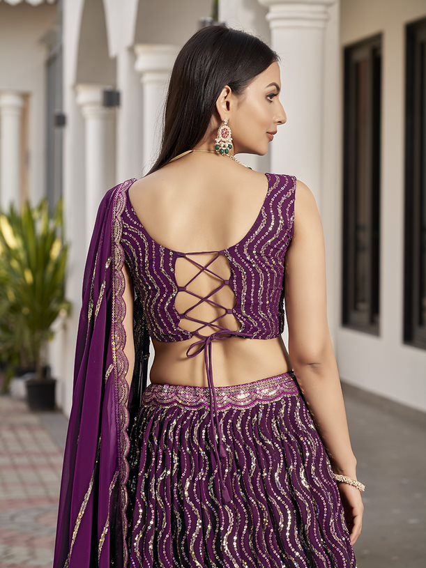 New Semi Stitiched Georgette Lehenga Choli