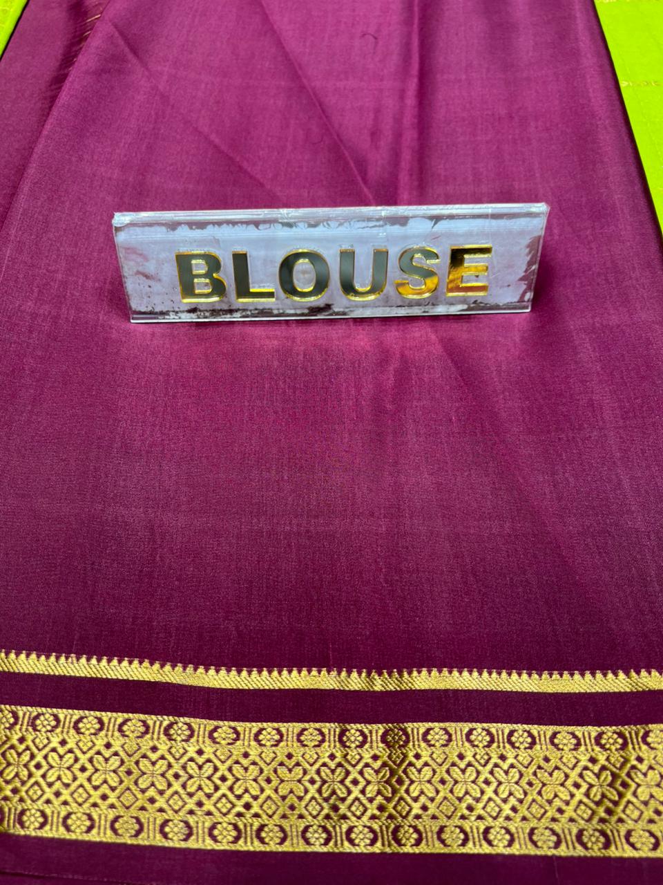 Pure Mysore Silk Saree.