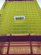 Green and purple saree with 'BODY' label