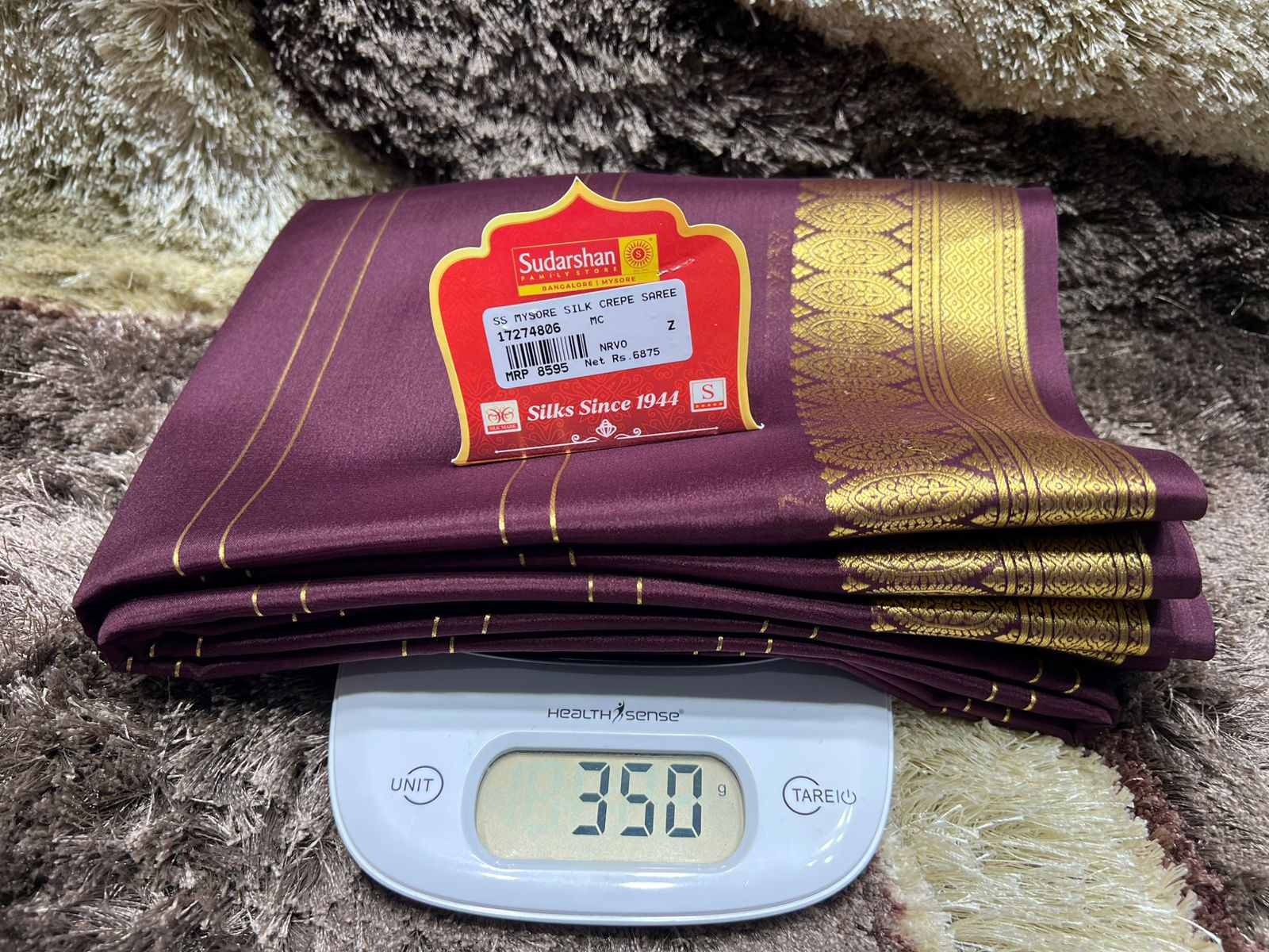 Pure Mysore Silk Saree ( 60Grams )