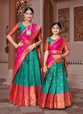 ReadyMade Art Silk Lehenga With Silk Duppatta ( Mother and Daughter )