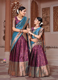 ReadyMade Art Silk Lehenga With Silk Duppatta ( Mother and Daughter )