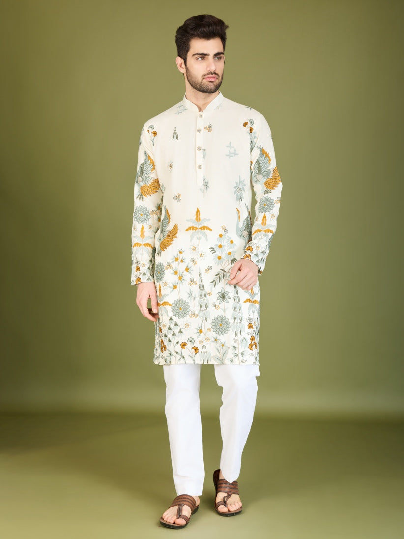 Traditional Semi Stitched Kurta Pyjama Suits.