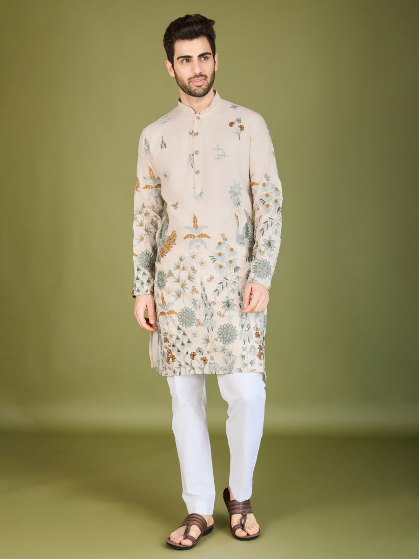 Traditional Semi Stitched Kurta Pyjama Suits.