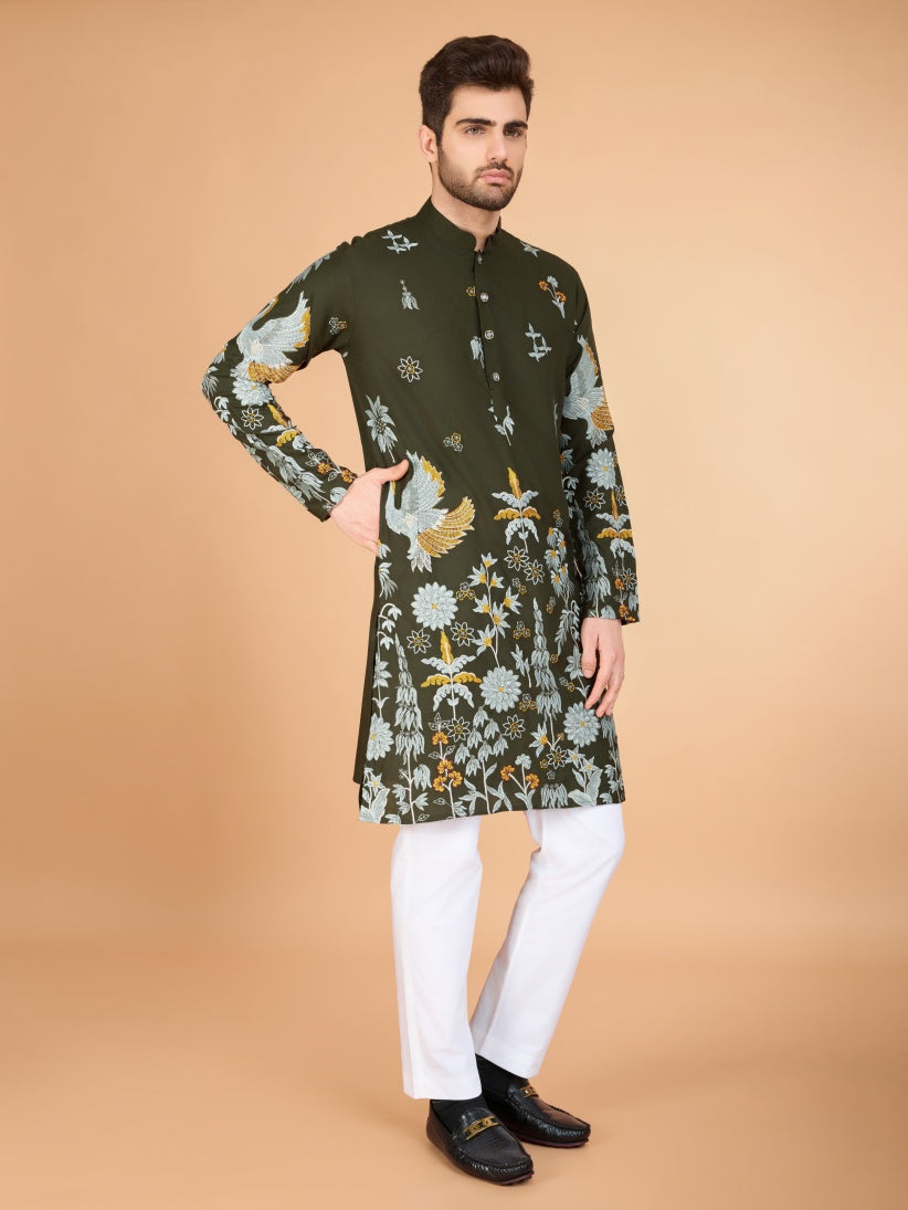 Traditional Semi Stitched Kurta Pyjama Suits.