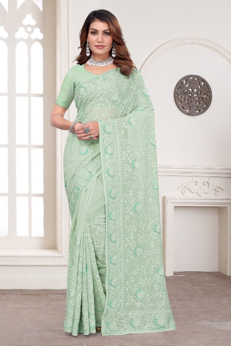 Catalog Designer Georgette Silk Saree