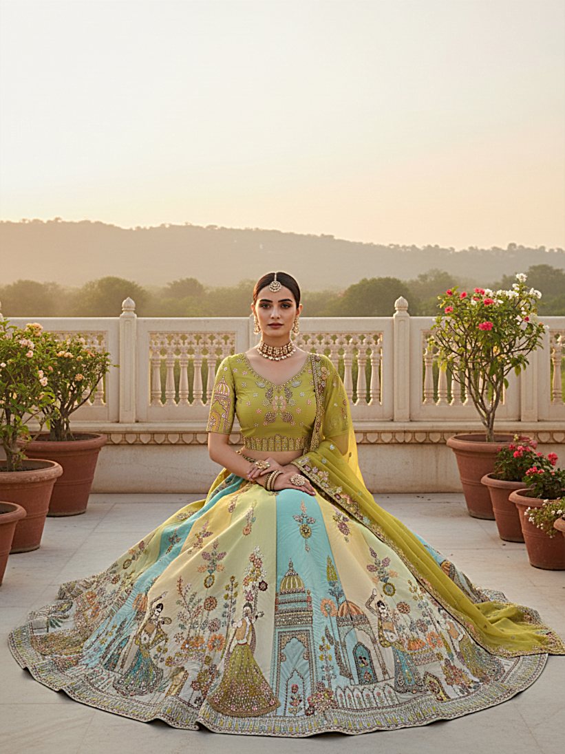 Latest Semi Stitched Lehenga Choli With Dupatta.