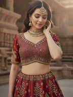 Latest Semi Stitched Bridal Lehenga Choli With Dupatta.