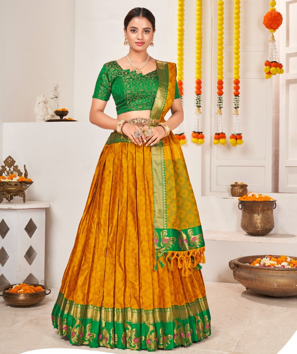 New Semi Stitiched Banarasi Lehenga Choli