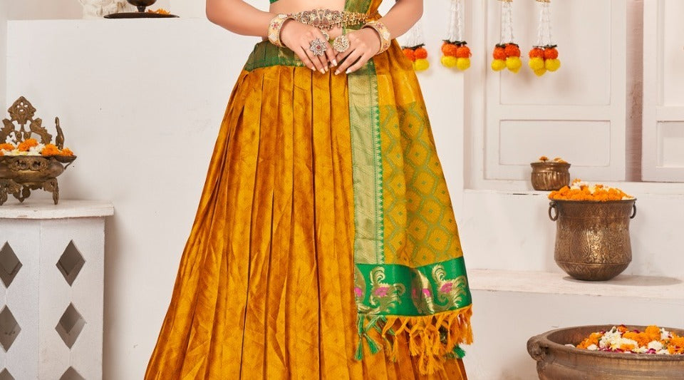 New Semi Stitiched Banarasi Lehenga Choli