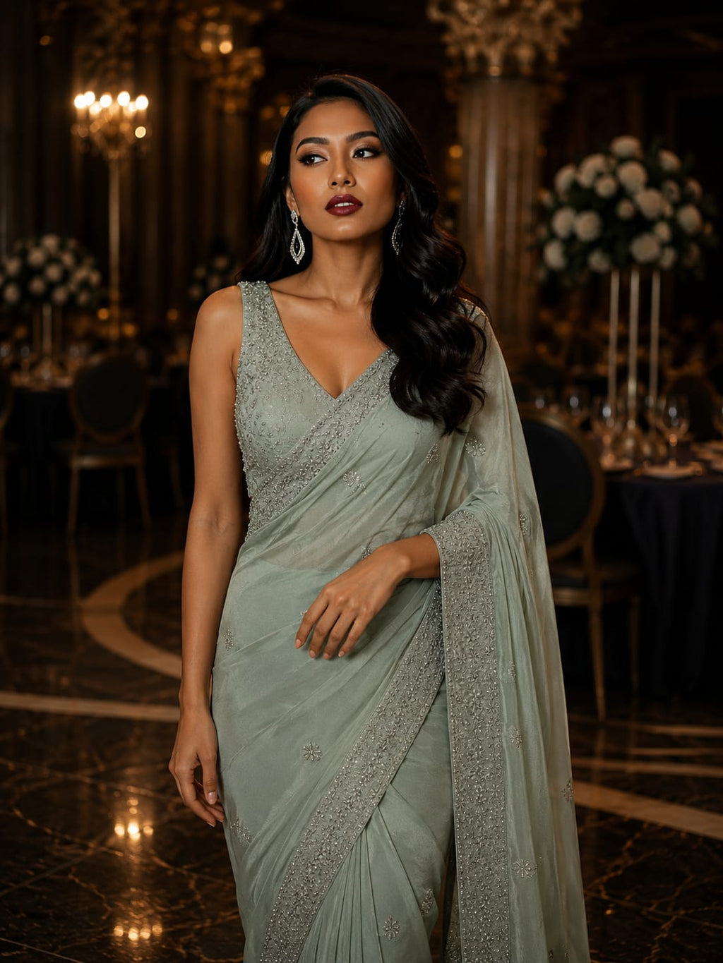 Embroidery Work Sarees